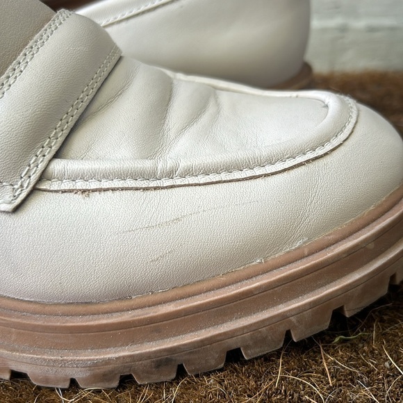 Madewell Harvest Moon The Bradley Leather Lugsole Loafer Shoes Sz 9 Cream - Picture 7 of 11